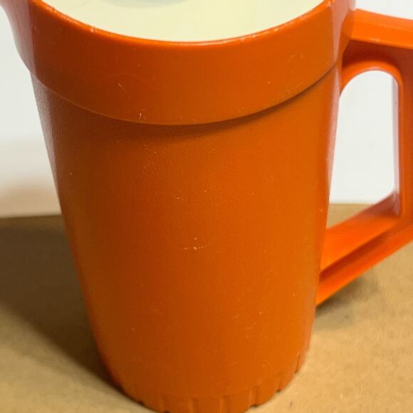 Tupperware kids Doll Toy Tuppertoys Mini Pitcher 1399 5" Orange Push Button Lid - Picture 10 of 10